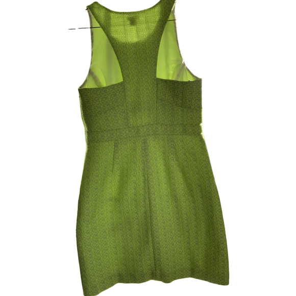J Crew Women's Neon Yellow Green and Gray Dress - Picture 3 of 10